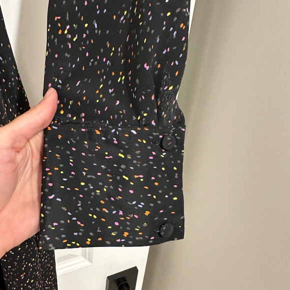 Topshop - black midi dress with colorful dots - size 4 - Picture 5 of 5